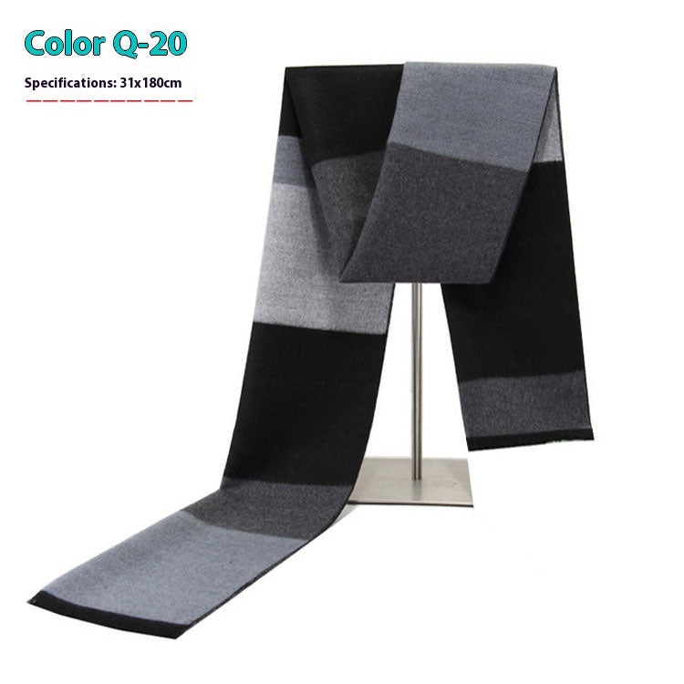 Men's Winter Warm Striped Business Scarf