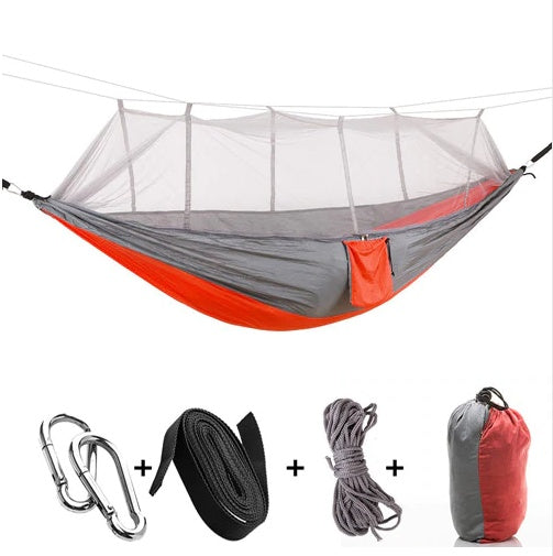 Portable Parachute Hammock with Mosquito Net - Army Green