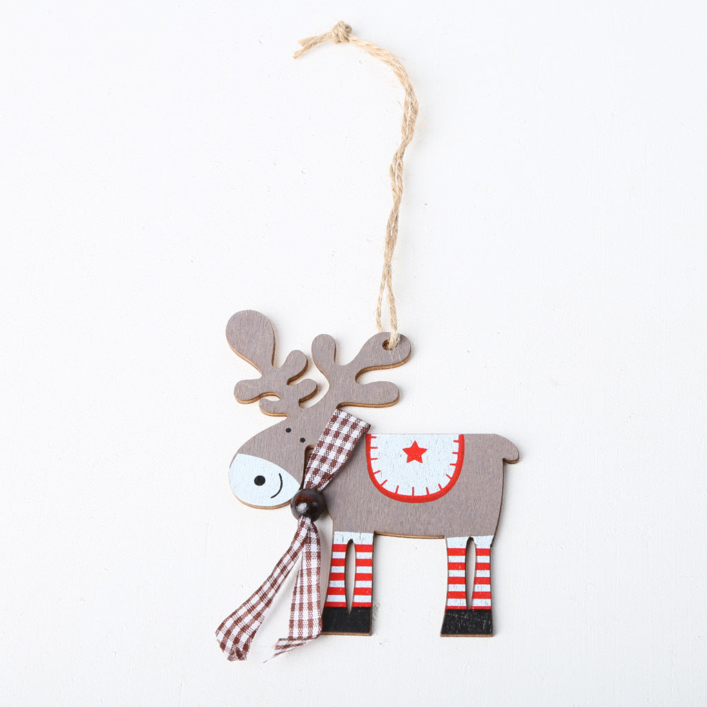 Wooden Laser Cut Christmas Elk Pendants