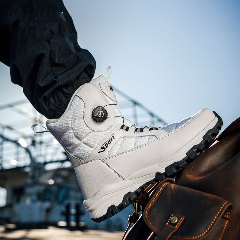 Short Men's Thickened Fleece-lined Snow Boots