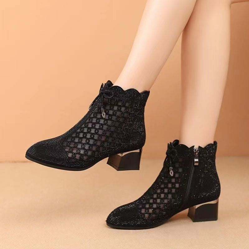 Summer Cutout Mesh Ankle Boots for Women