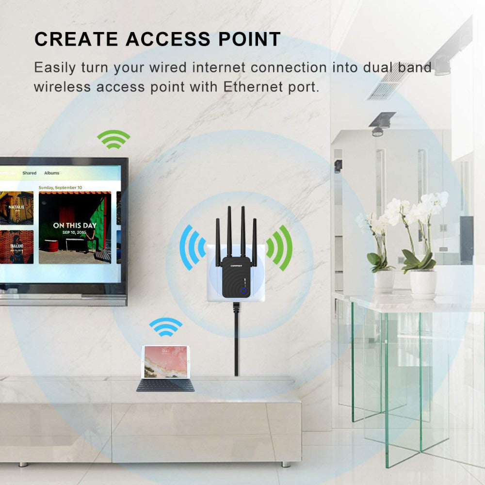 Dual-band 1200-megabit wireless relay router My Store