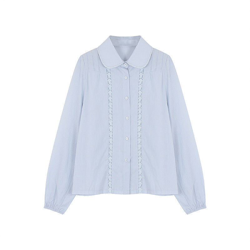 Women's Retro Lace Peter Pan Collar Shirt