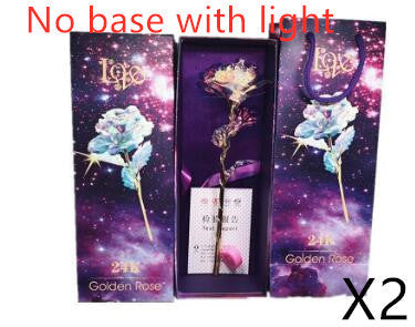 24K Luminous Color Gold Rose Flower Set My Store