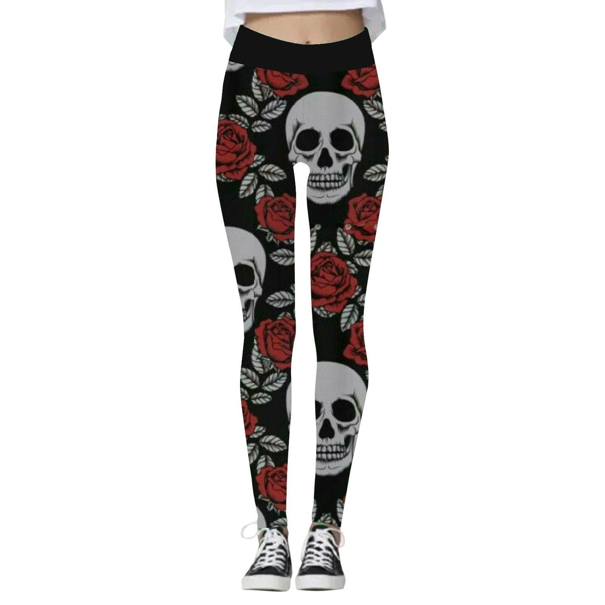 Halloween Women's Yoga Pants Pumpkin Skull