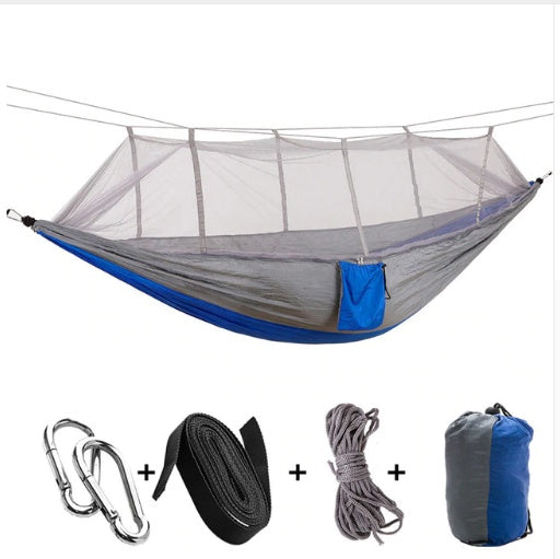 Portable Parachute Hammock with Mosquito Net - Army Green
