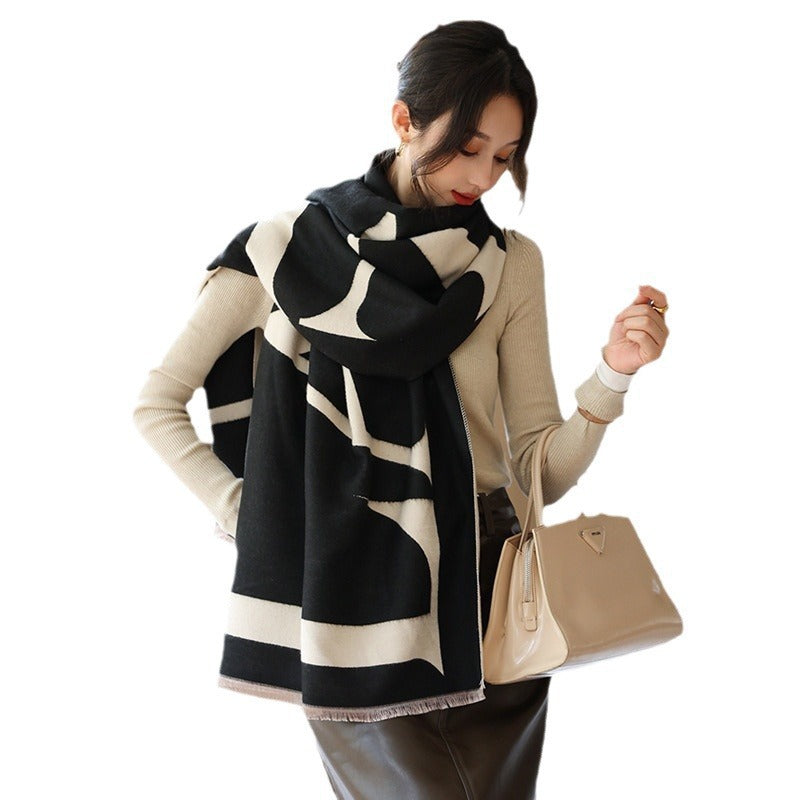Female Versatile Fashion Thickened Warm Cashmere Scarf My Store