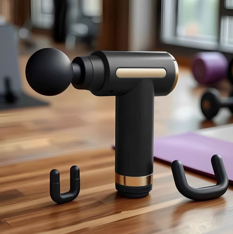 Massage Gun Deep Tissue Massager, 6 Speed Percussion Muscle Massager 4 Heads