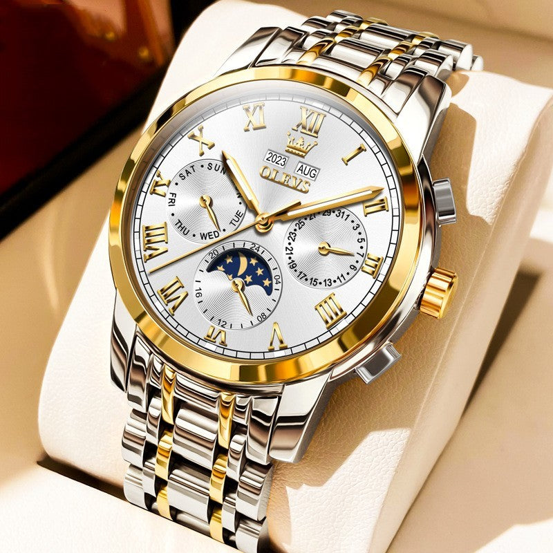 Multifunctional Moon Phase Automatic Waterproof Watch