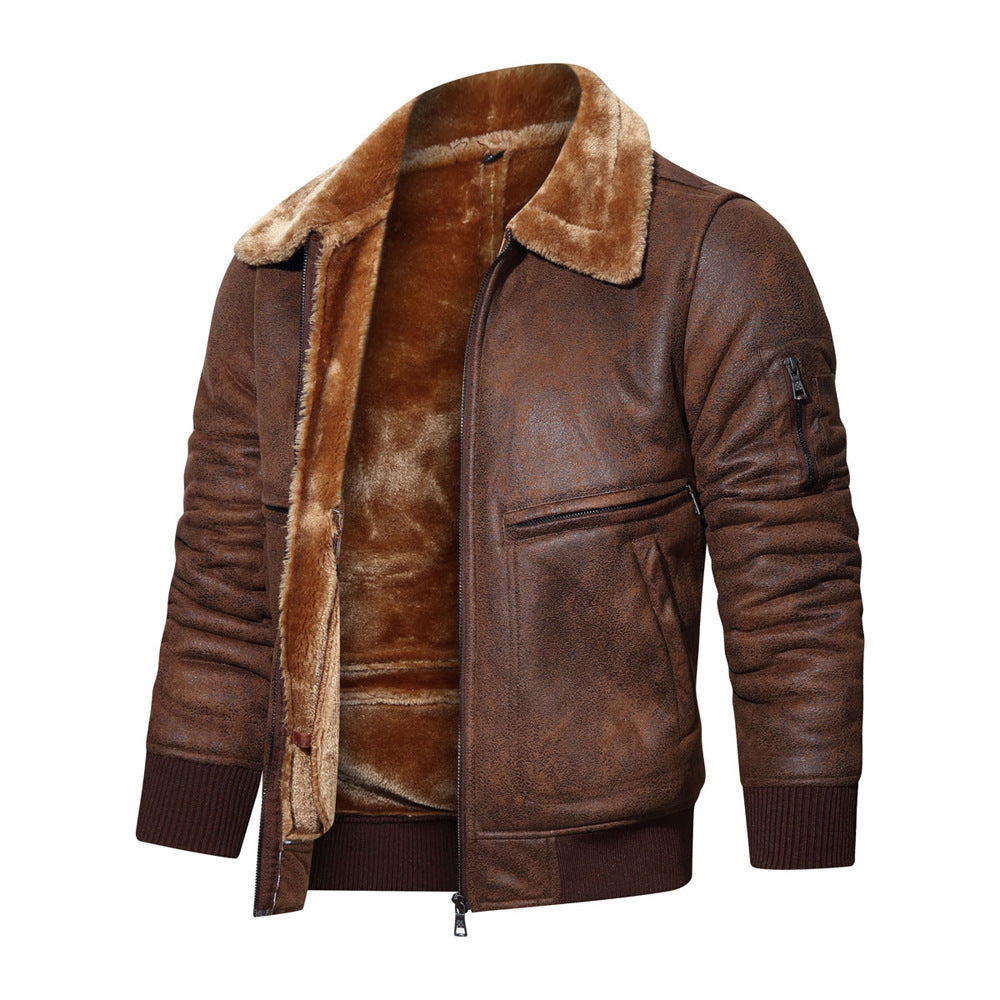 Autumn And Winter New Leather And Fur Men's Jacket