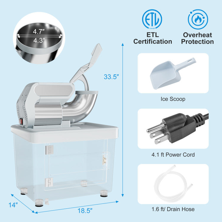 300W Commercial Ice Crusher with Dual Blades and Safety Switch DirectDeals