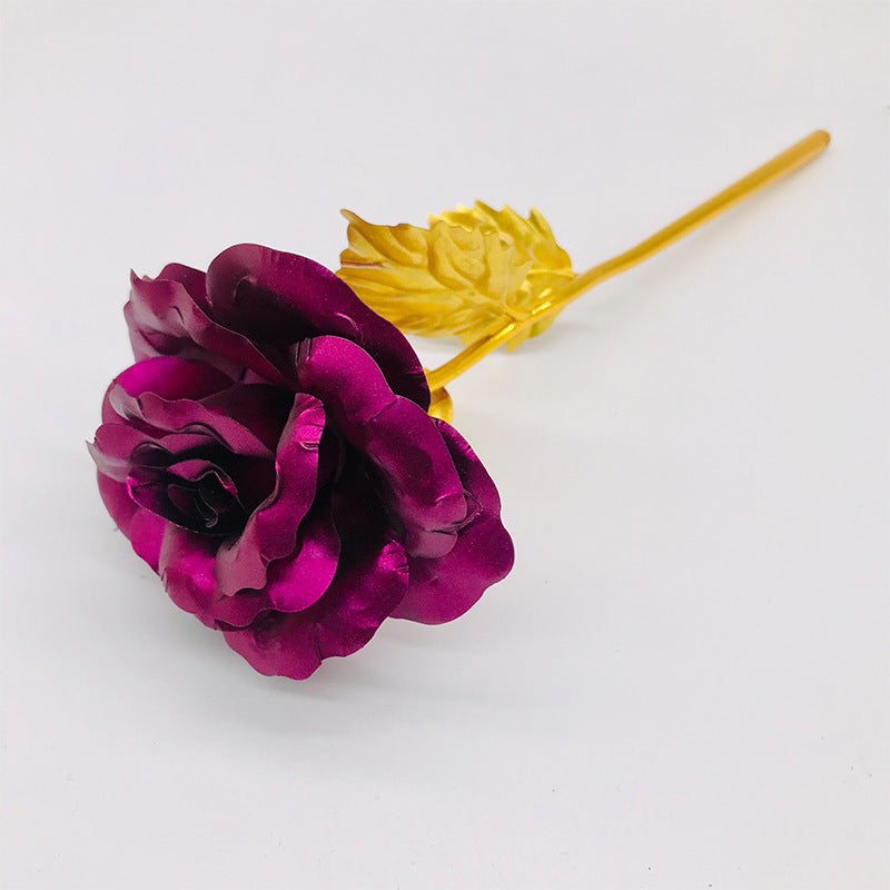 24K Luminous Color Gold Rose Flower Set My Store