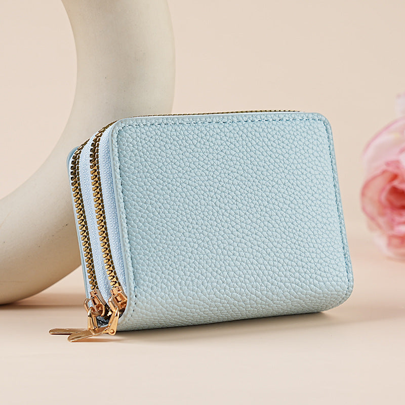 Clutch Wallet With Dual Zippers And Multiple Card Slots