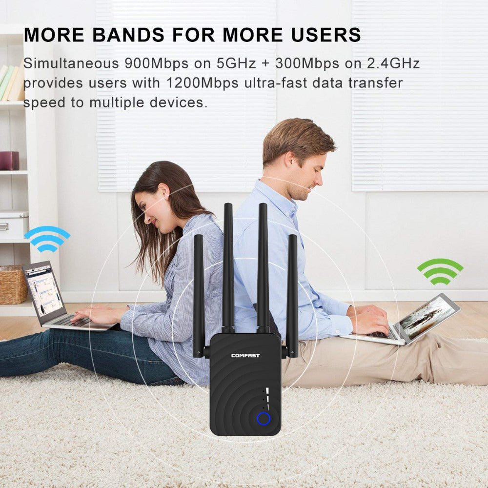 Dual-band 1200-megabit wireless relay router My Store
