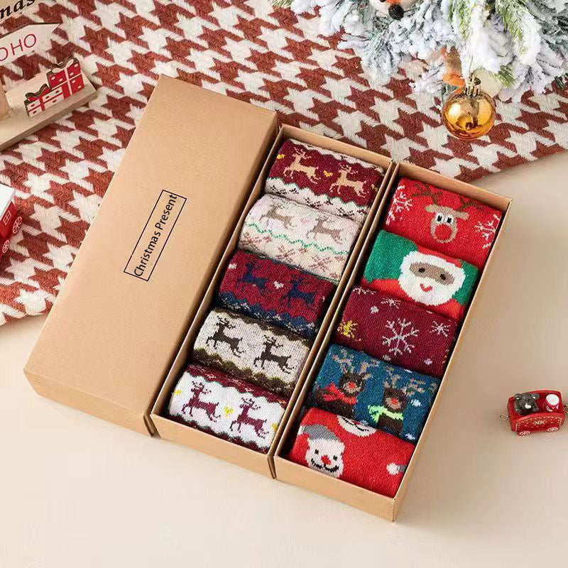 Christmas-style Japanese Deer Socks For Women