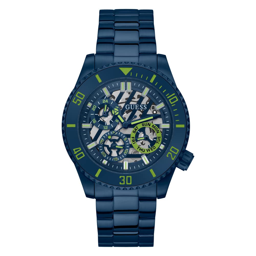 GUESS Mens 45mm Watch - Navy Strap Navy Dial Navy Case