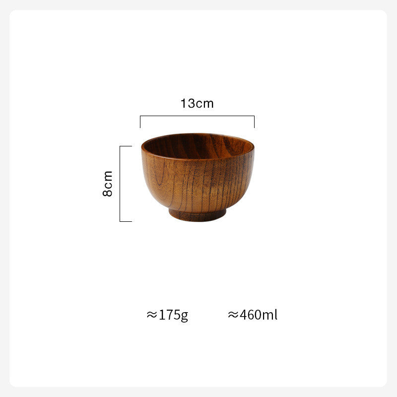 Japanese Style Wooden Rice and Soup Bowl