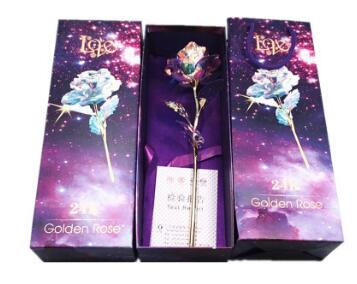 24K Luminous Color Gold Rose Flower Set My Store