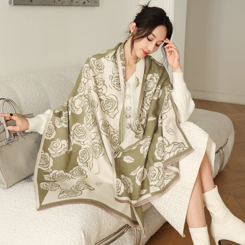 Female Versatile Fashion Thickened Warm Cashmere Scarf My Store