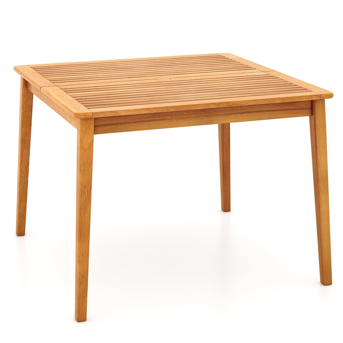 40 Inch Acacia Wood Dining Square Bistro Table with 1.96 Inch Umbrella Hole