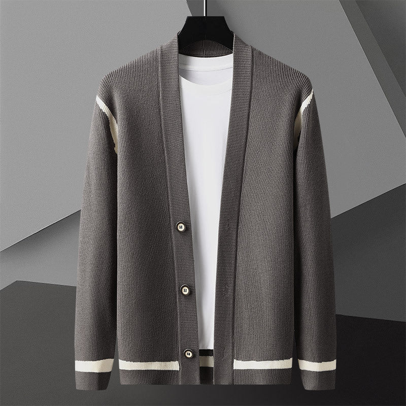 Autumn Cardigan Men's Long Sleeved Sweater Coat