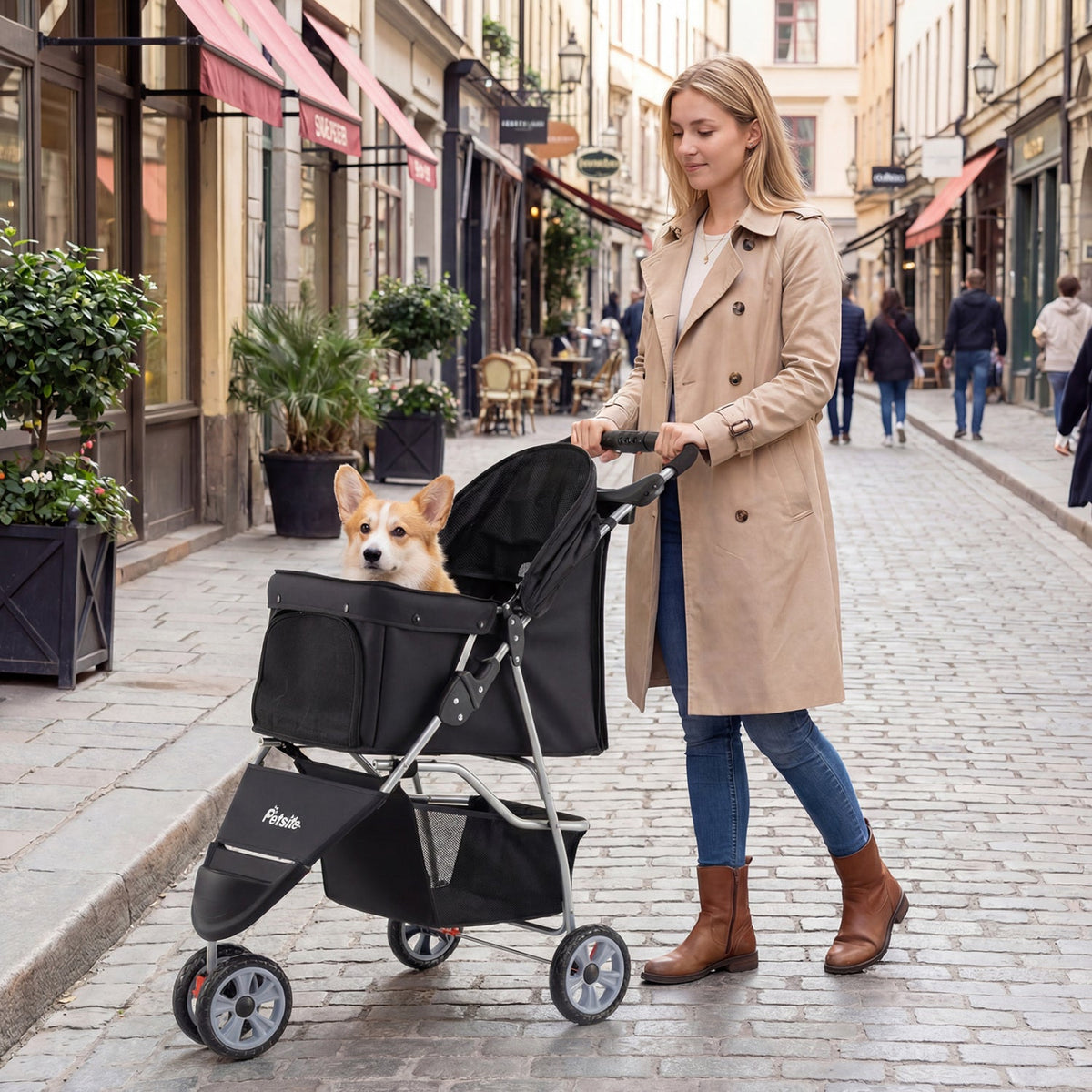 3 Wheel Pet Stroller for Small Dogs Cats up to 33 LBS DirectDeals