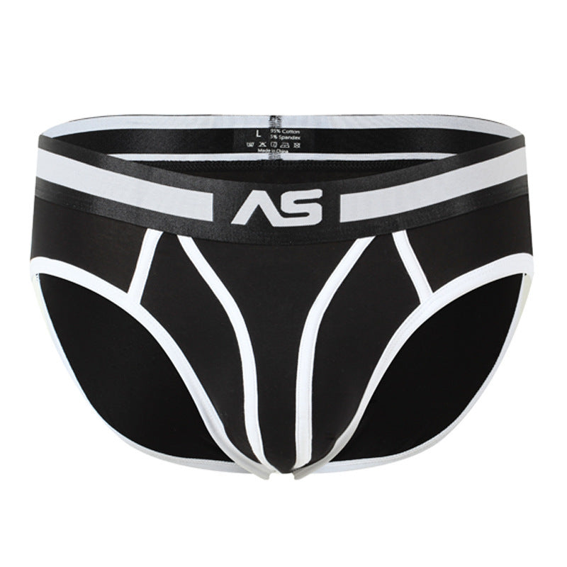 Men's Color Matching Low Waist Briefs