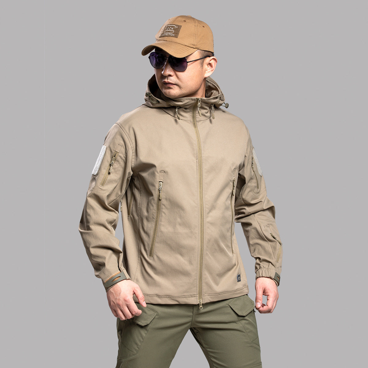 Mens Camouflage Shark-Skin Breathable Jacket