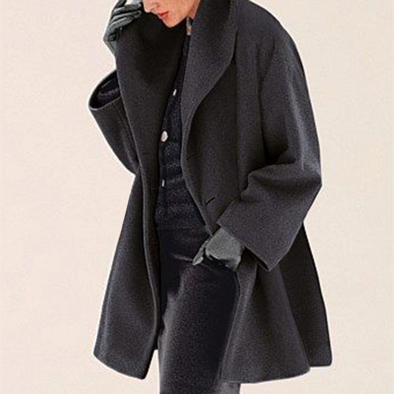 Women's Trendy Clothes Multi-color Round Neck Loose Sweater Woolen Coat Solid Casual Coat For Autumn And Winter My Store