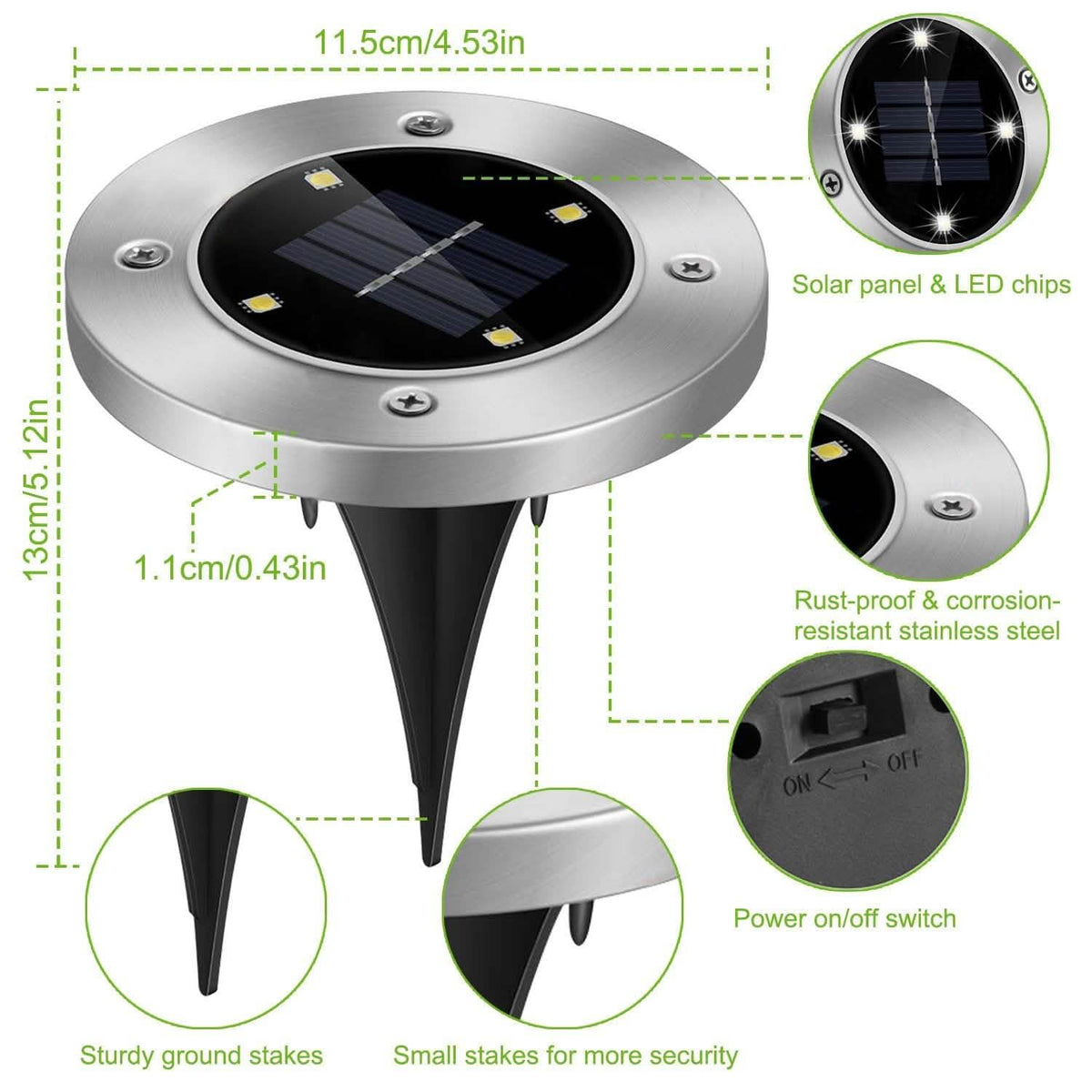 4-Pieces: Solar Waterproof Ground Light DailySale