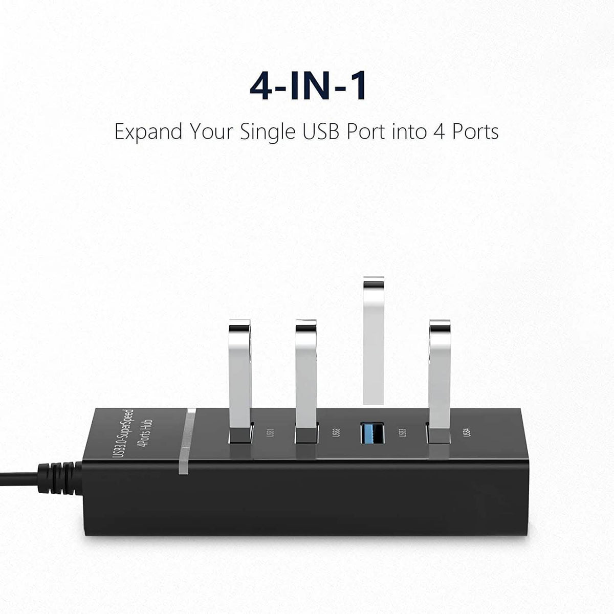 4-Port USB 3.0 USB Splitter with 3ft Extended Cable