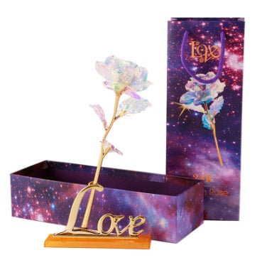 24K Luminous Color Gold Rose Flower Set My Store