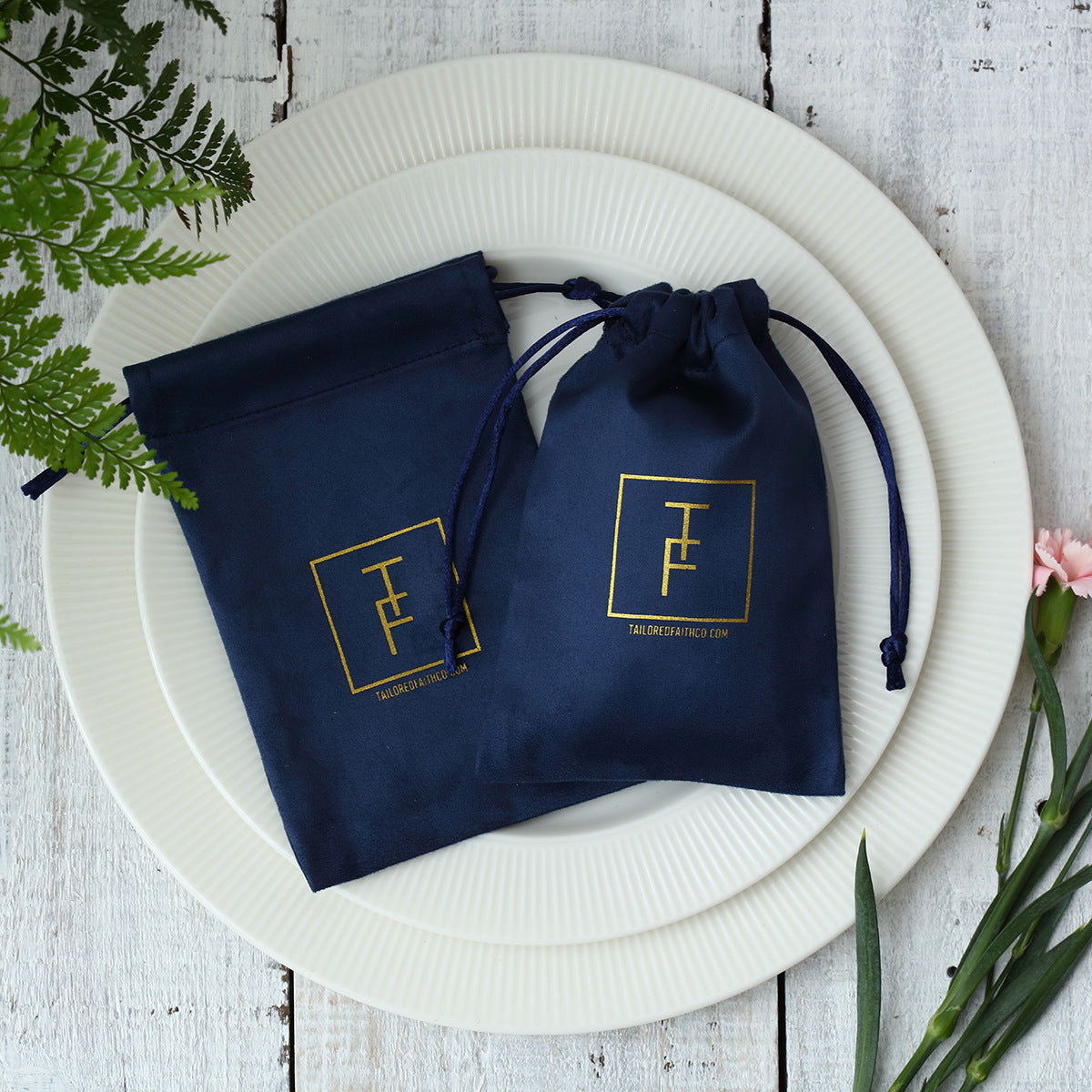 Flannel Drawstring Jewelry & Earphone Storage Bag