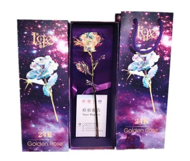 24K Luminous Color Gold Rose Flower Set My Store