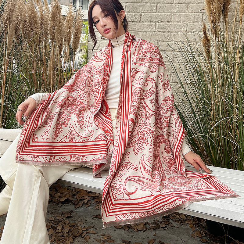 Female Versatile Fashion Thickened Warm Cashmere Scarf My Store