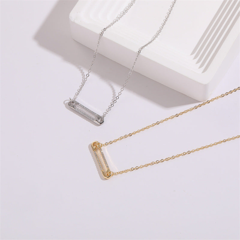 Zircon Pendant Clip 14k Necklace