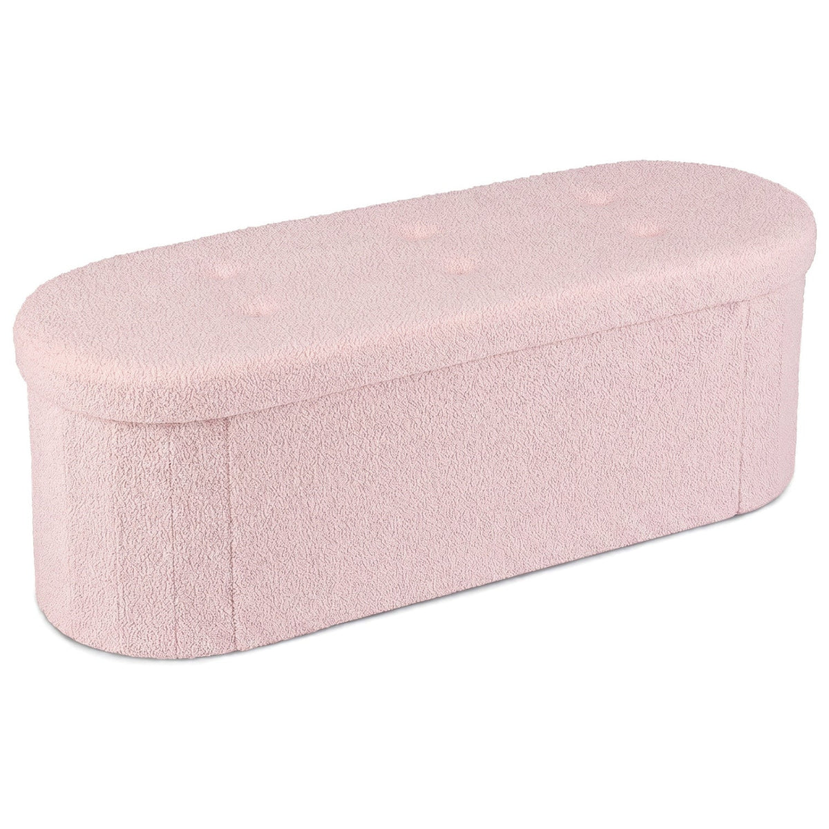 43" Folding Storage Ottoman Bench with Dividers - Teddy Fleece DirectDeals