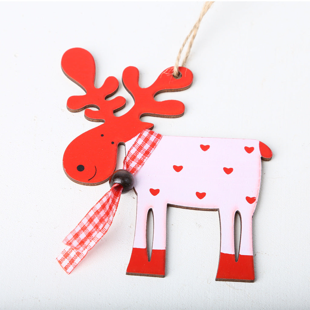 Wooden Laser Cut Christmas Elk Pendants