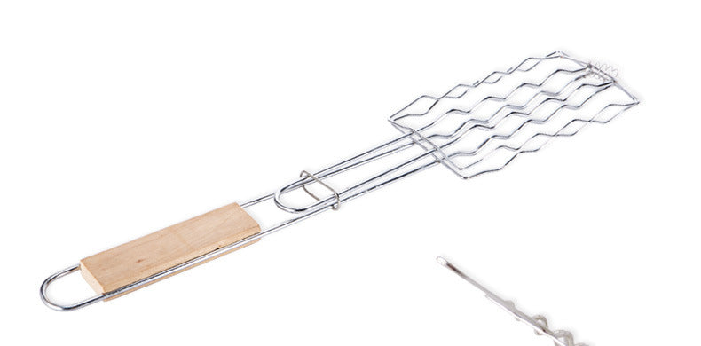 Outdoor Grilling Tools Wooden Handle Clip Rack