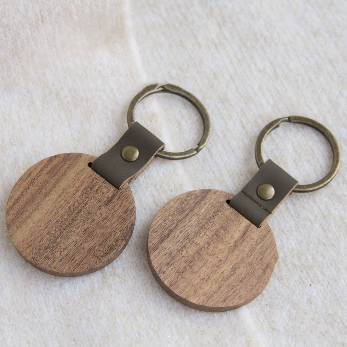Acacia Wood Keychain with Laser Engraving