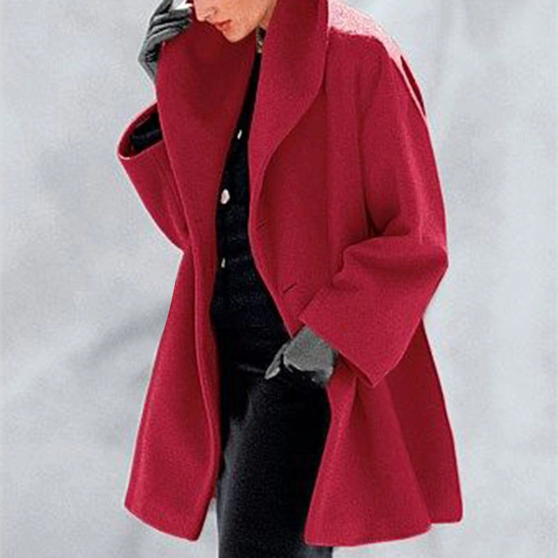 Women's Trendy Clothes Multi-color Round Neck Loose Sweater Woolen Coat Solid Casual Coat For Autumn And Winter My Store