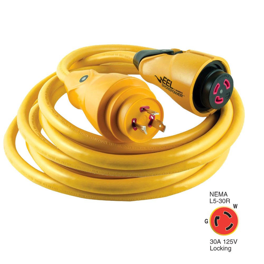 Marinco CS30-25 EEL 30A 125V Shore Power Cordset - 25' - Yellow TRAPSKI
