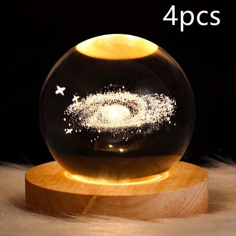 LED Galaxy Crystal Ball 3D Moon Lamp