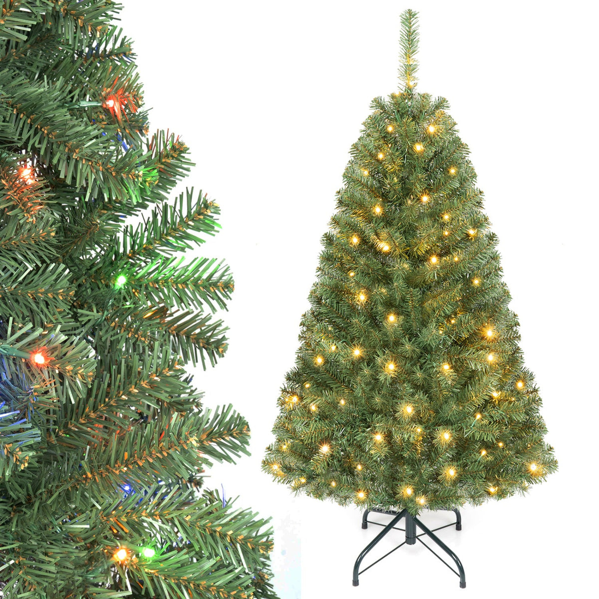 5 FT Pre-Lit Artificial Christmas Tree with Dual Color Lights DirectDeals