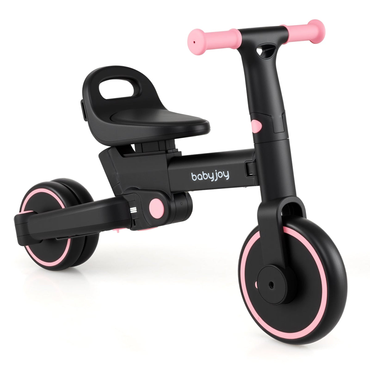 4-in-1 Foldable Toddler Tricycle with Push Handle with Adjustable Seat