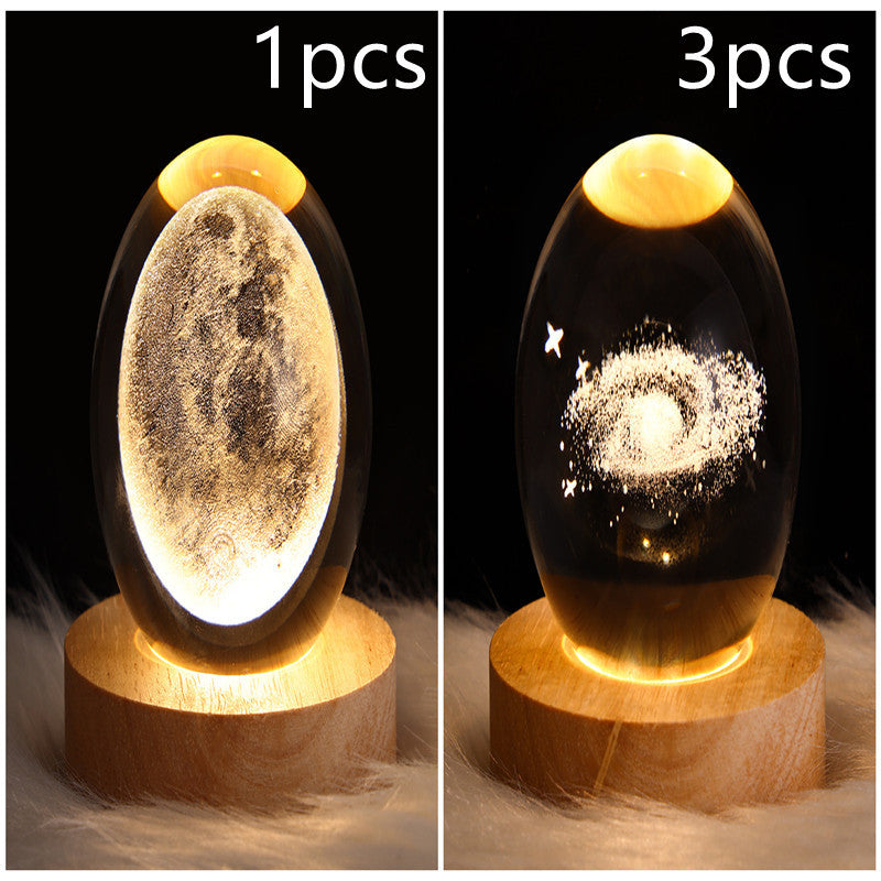 LED Galaxy Crystal Ball 3D Moon Lamp