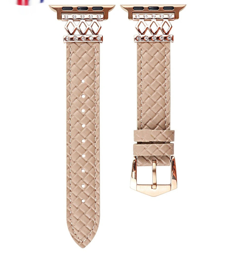 Diamond Design Leather Women's Watch Strap