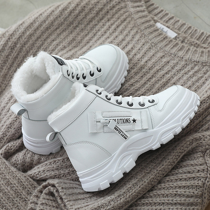Korean Style Student All-matching Warm High-top Martin Boots