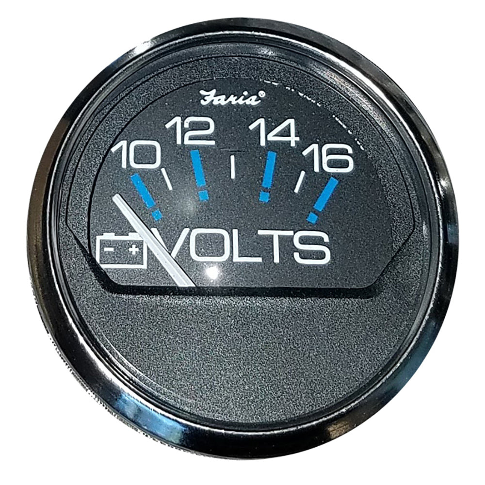 Faria Chesapeake Black 2" Voltmeter (10-16 VDC) TRAPSKI