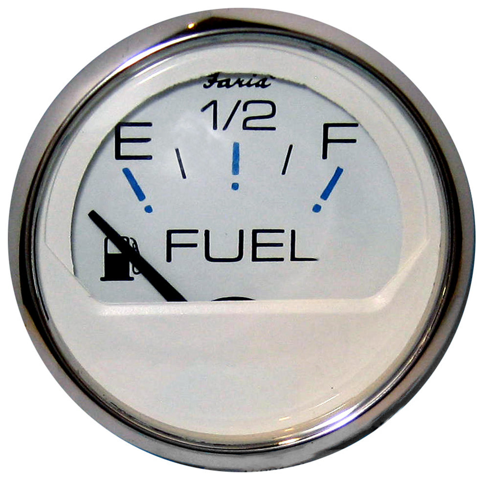 Faria Chesapeake White SS 2" Fuel Level Gauge (E-1/2-F) TRAPSKI